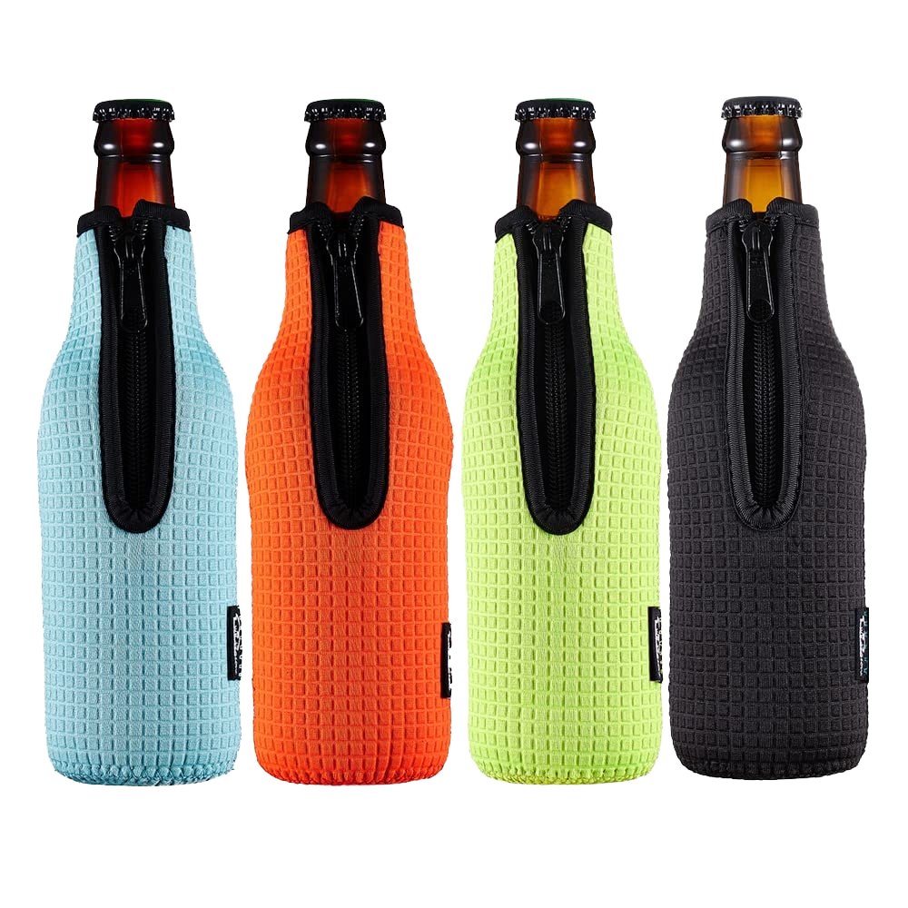 Striped chloroprene rubber 12 ounce beer bottle cap anti slip standard can soda sleeve holder