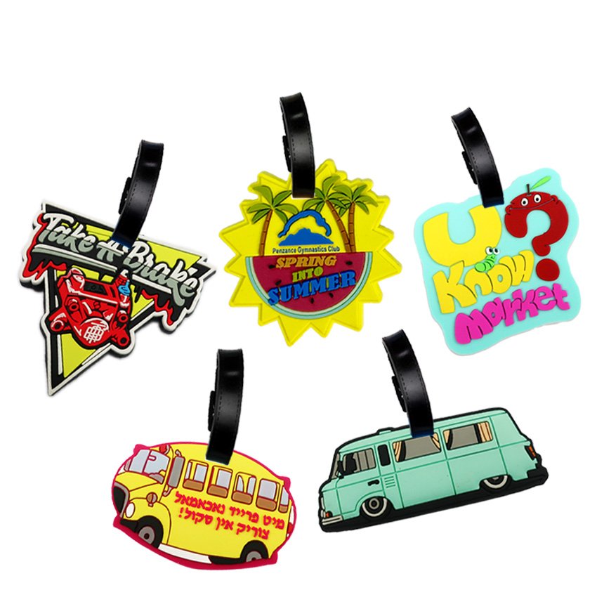Wholesale custom logo, soft PVC travel accessories, luggage bags, handbags, labels, silicone rubber luggage tags