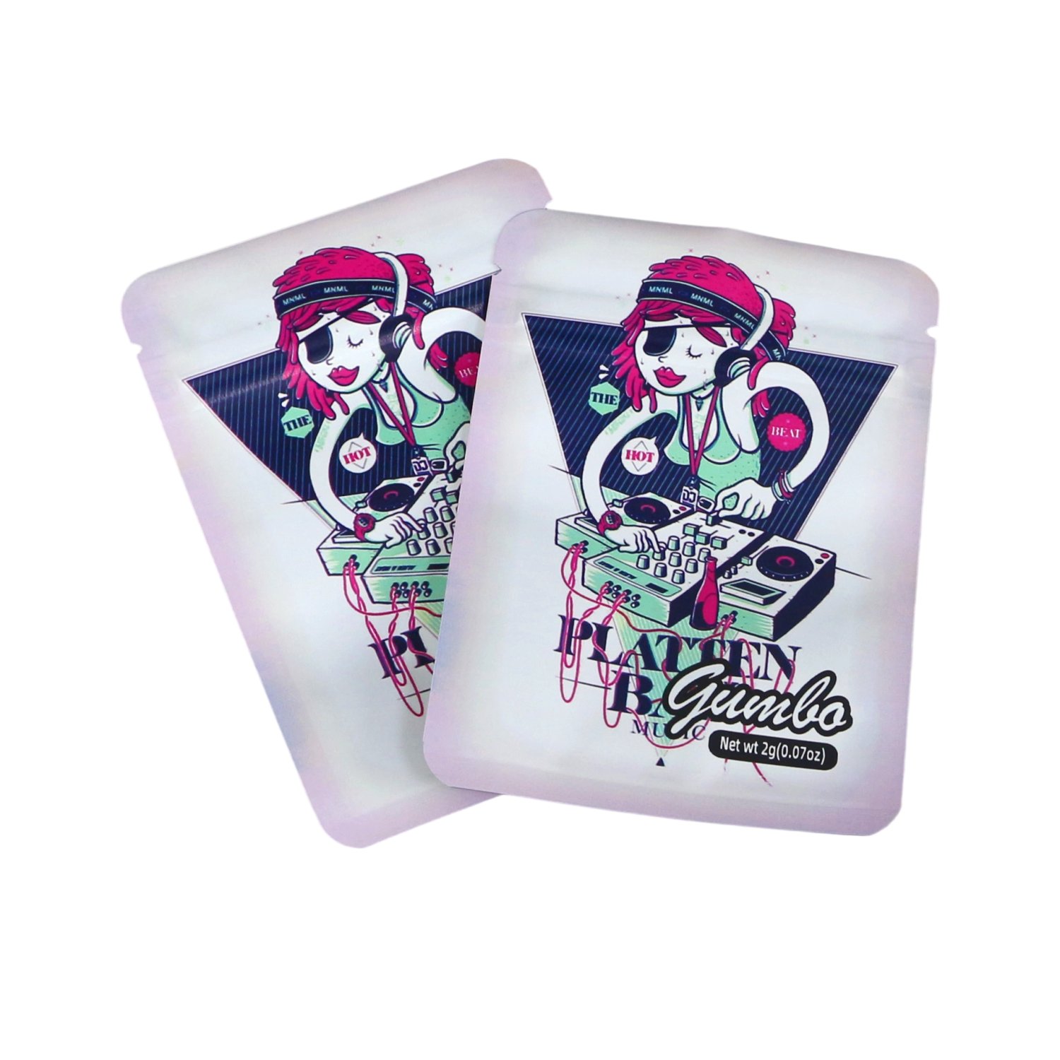 Trend customization logo zipper polyester film bag UV printing food plastic packaging holographic soft touch aluminum foil anti odor