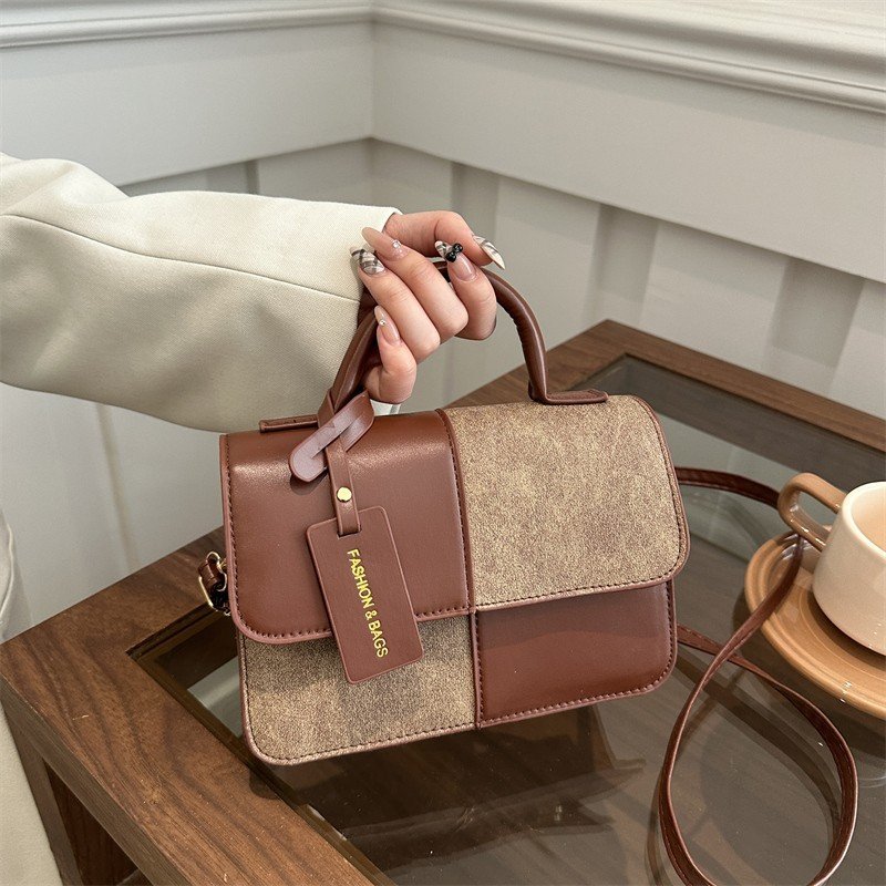 Hot selling women's crossbody bag new Korean version casual fashion color block shoulder bag small square bag