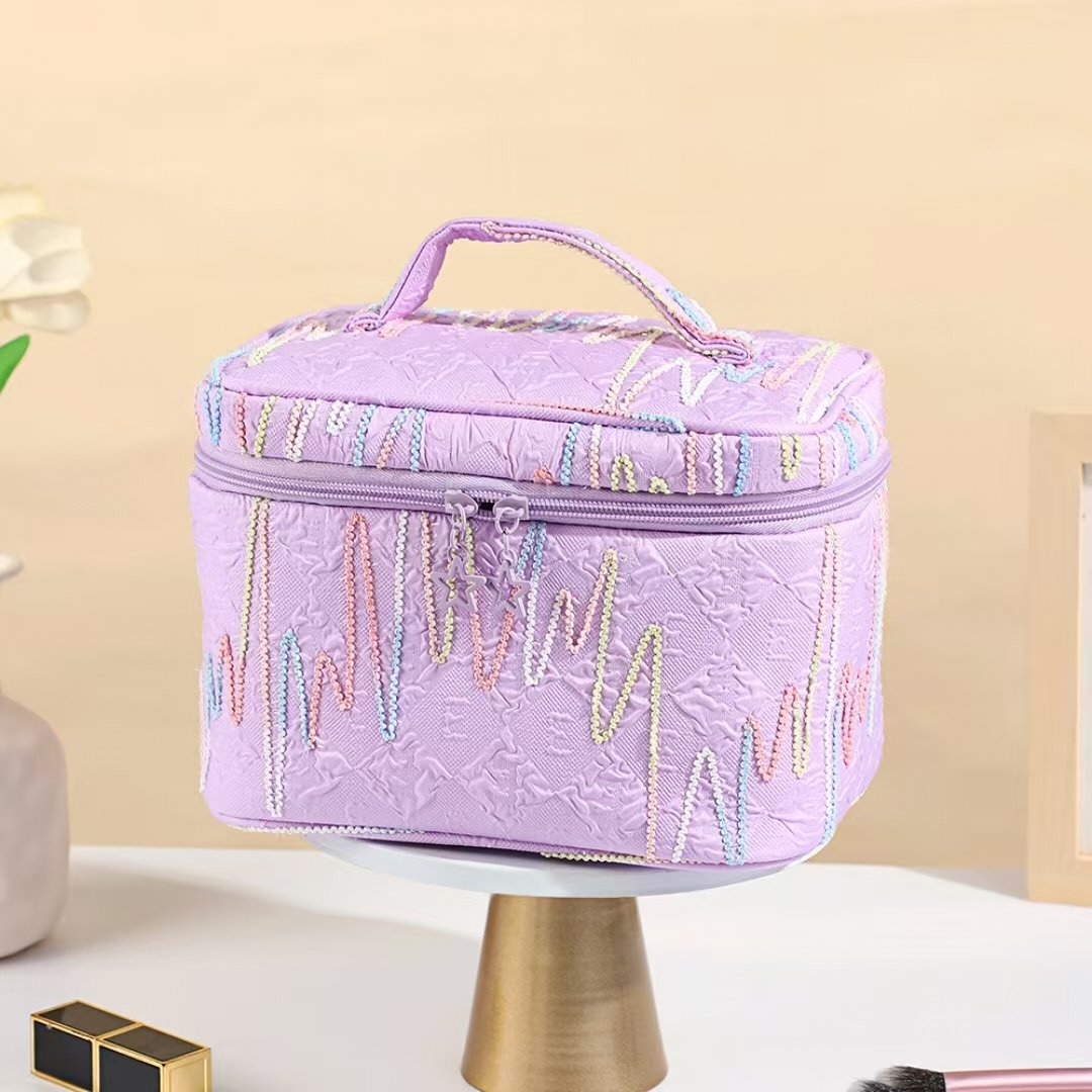 Purple new portable large capacity cosmetic and outdoor storage bag