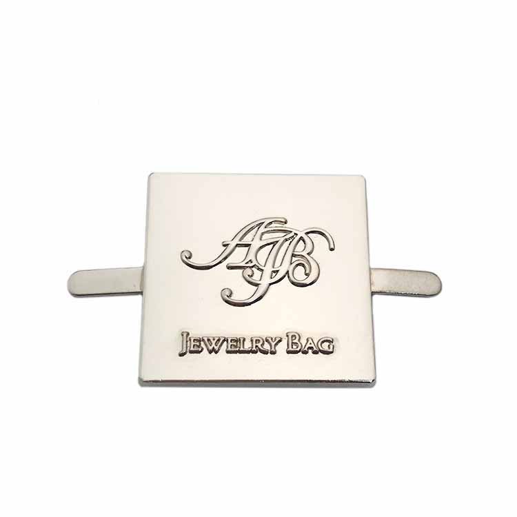 Unique design stamp brand logo customized metal plate label tag, with luggage bag pin