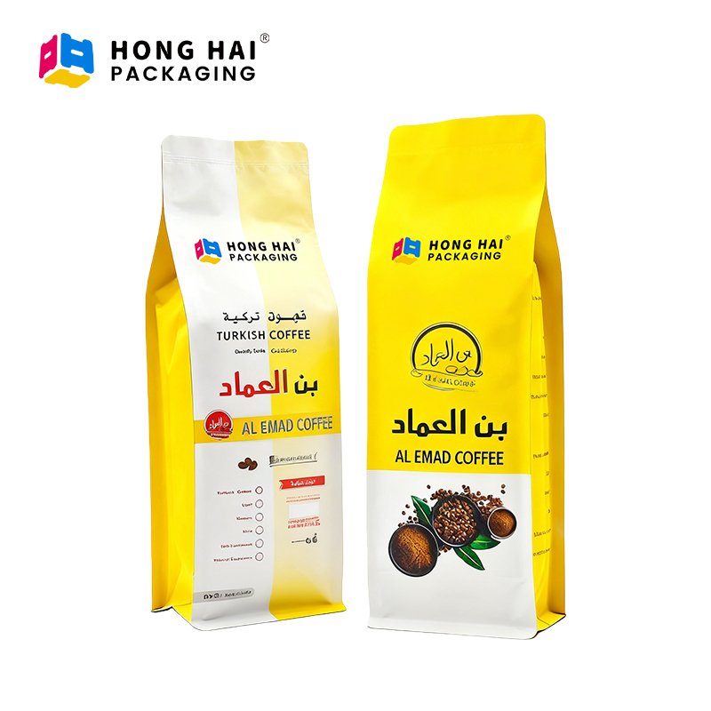Coffee packaging bag with valve zipper, reusable 8 ounces, personalized brand logo, environmentally friendly, biodegradable, sustainable, suitable for milk chewing gum