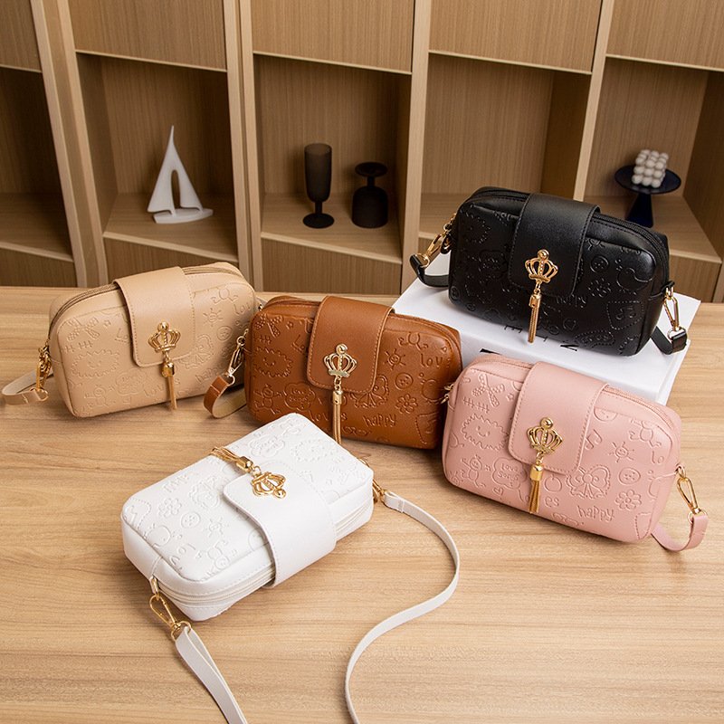 Water Drop Delivery Printed Camera Storage Bag 2024 Women's Korean Fashion Phone Bag Fresh and Sweet Shoulder Bag for Women