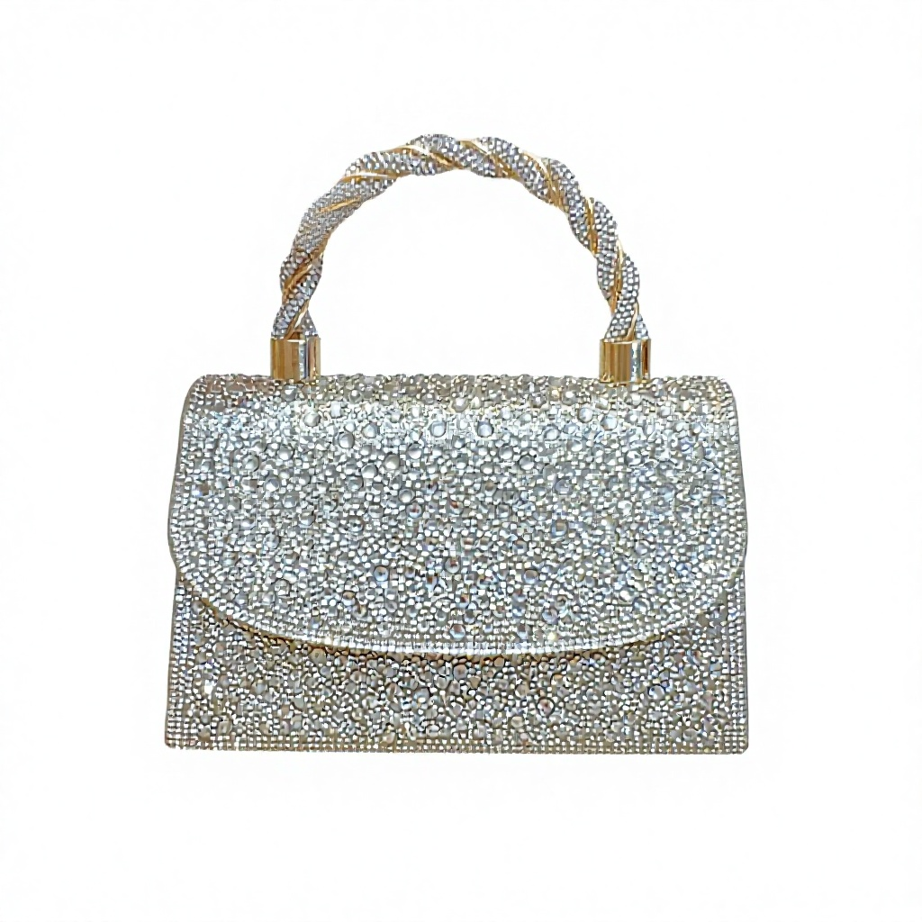 New cross-border French urban minimalist polyester flip diamond small square bag, celebrity banquet handbag, shoulder bag