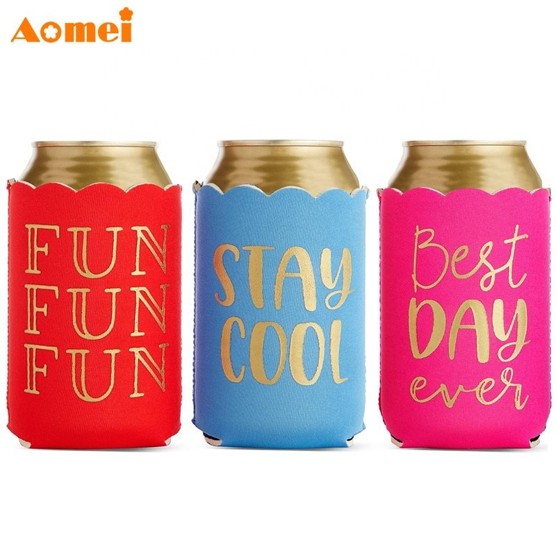Ogilvy High Quality Customized 12 16 oz Pink Gold Neoprene Can Cooler Sleeve Coozy Bracket Birthday Party Gift