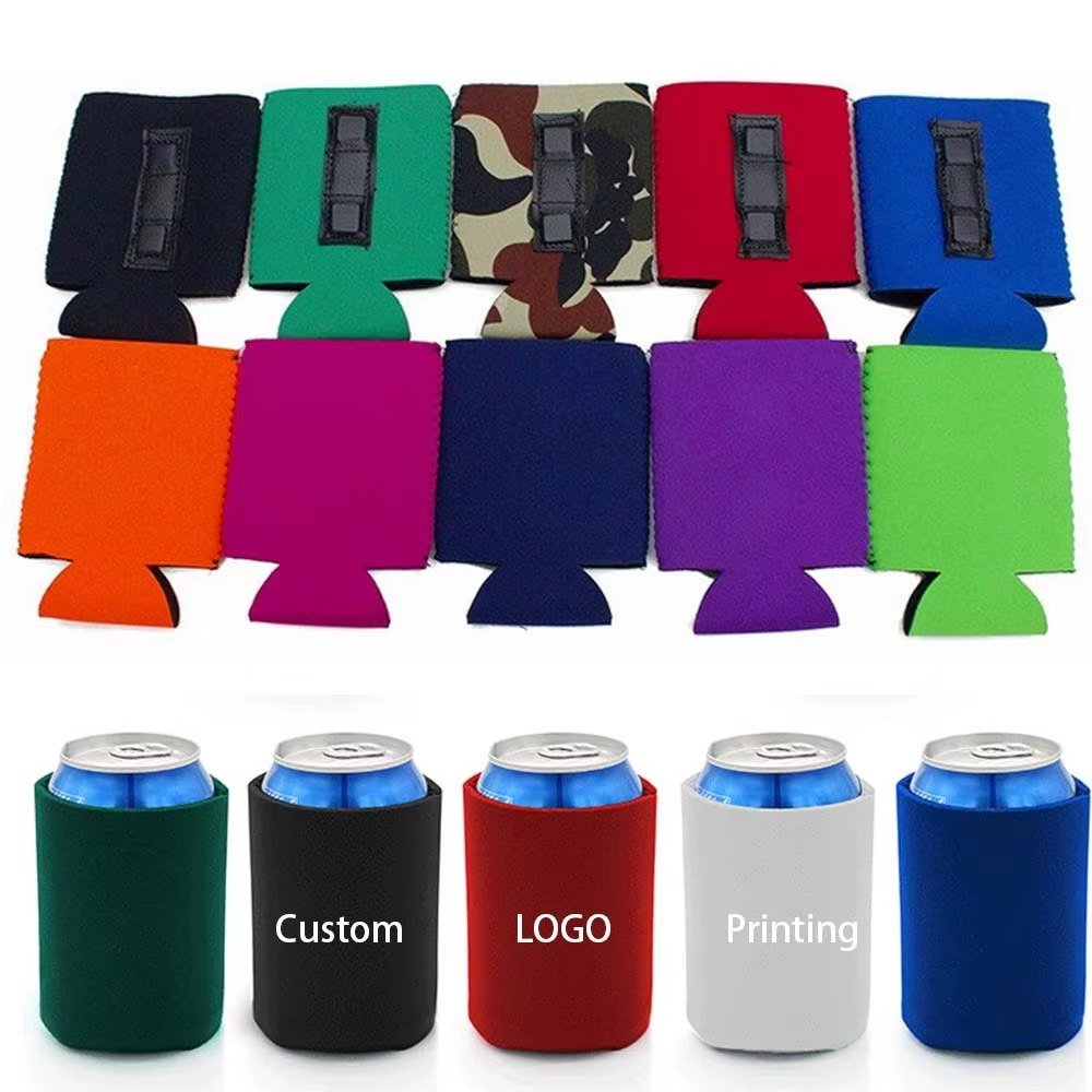 Customized logo 12 ounce magnetic can cooler Coozy magnetic beer cooler insulation chloroprene rubber magnet beer bottle warmer Stubby Holder