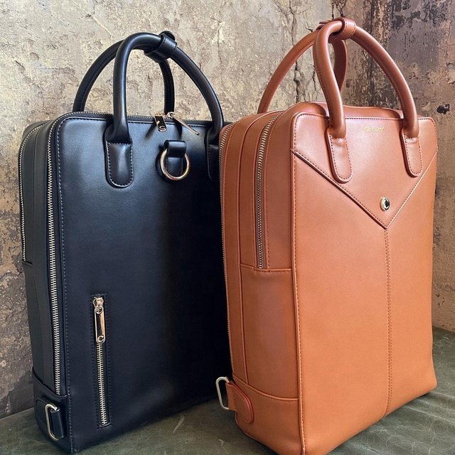 Customized luxury leather large capacity leather backpack for women
